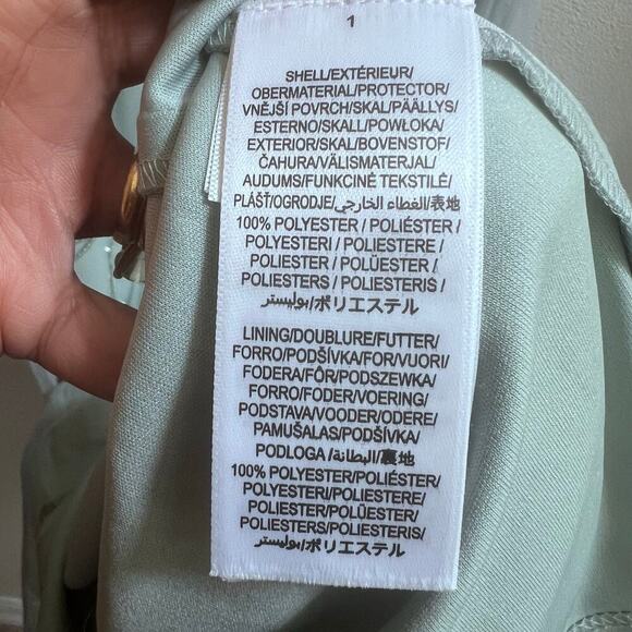 NWT Adrianna Papell Aqua Dust Short Sleeve Blouson Beaded Mixi Gown Women's 0 - Picture 9 of 12